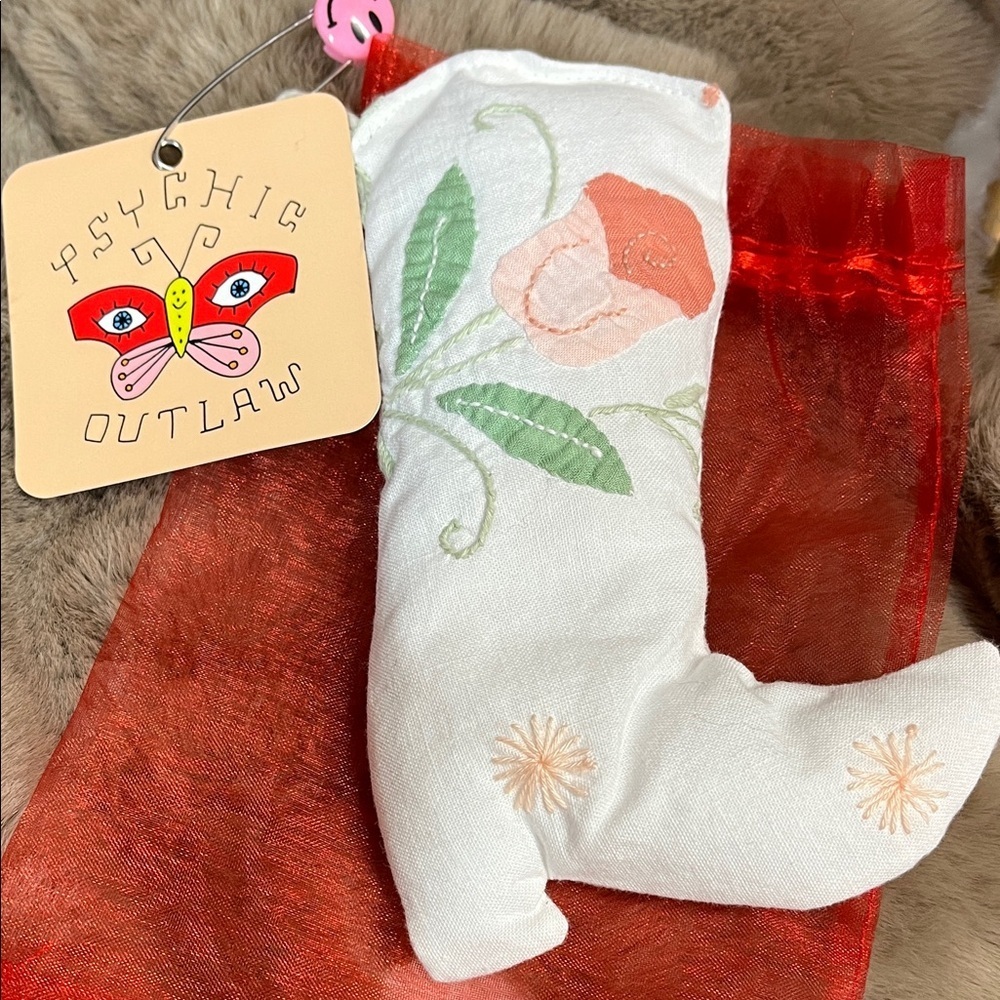 Free People X Psychic Outlaw White Boot Ornament New